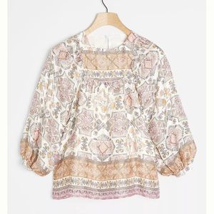 Anthropologie Flora Silk Blouse